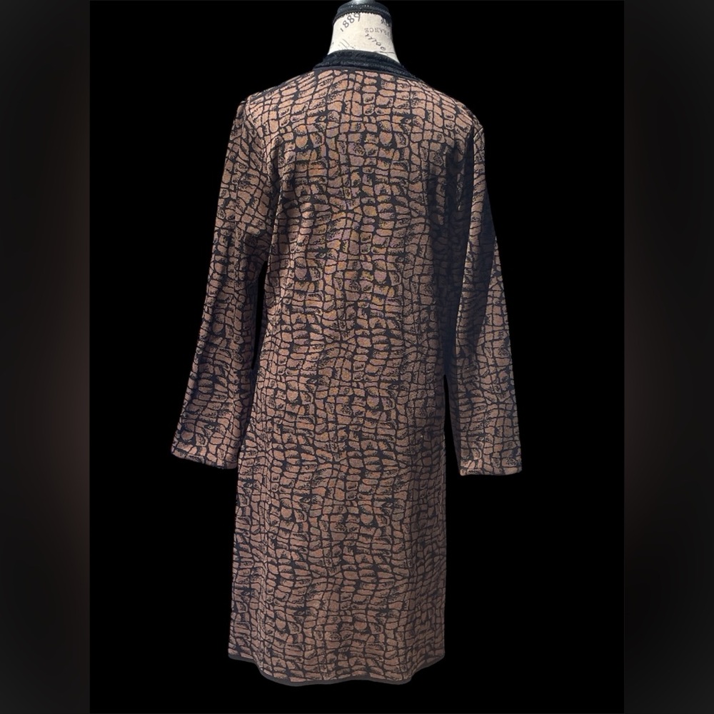 Misook Black And Brown Patterned Jacket Womens Xl - image 2